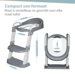 Merkloos Levlo Goods WC Verkleiner – WC Verkleiner Met Trapje – Toilettrainer – Verstelbaar – Incl. Handvaten - Grijs -Peuterpaleis Winkel 1200x1186 1