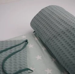 Bedomrander Monaco Groen Wafel Design - Bedbumper -Peuterpaleis Winkel 1200x1191 19