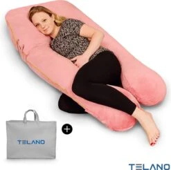 TELANO® Voedingskussen XXL Roze Velvet Wasbare Hoes Met Gouden Rits - Opbergtas - U Vorm - Extra Groot - Zijslaapkussen -Peuterpaleis Winkel 1200x1193 18