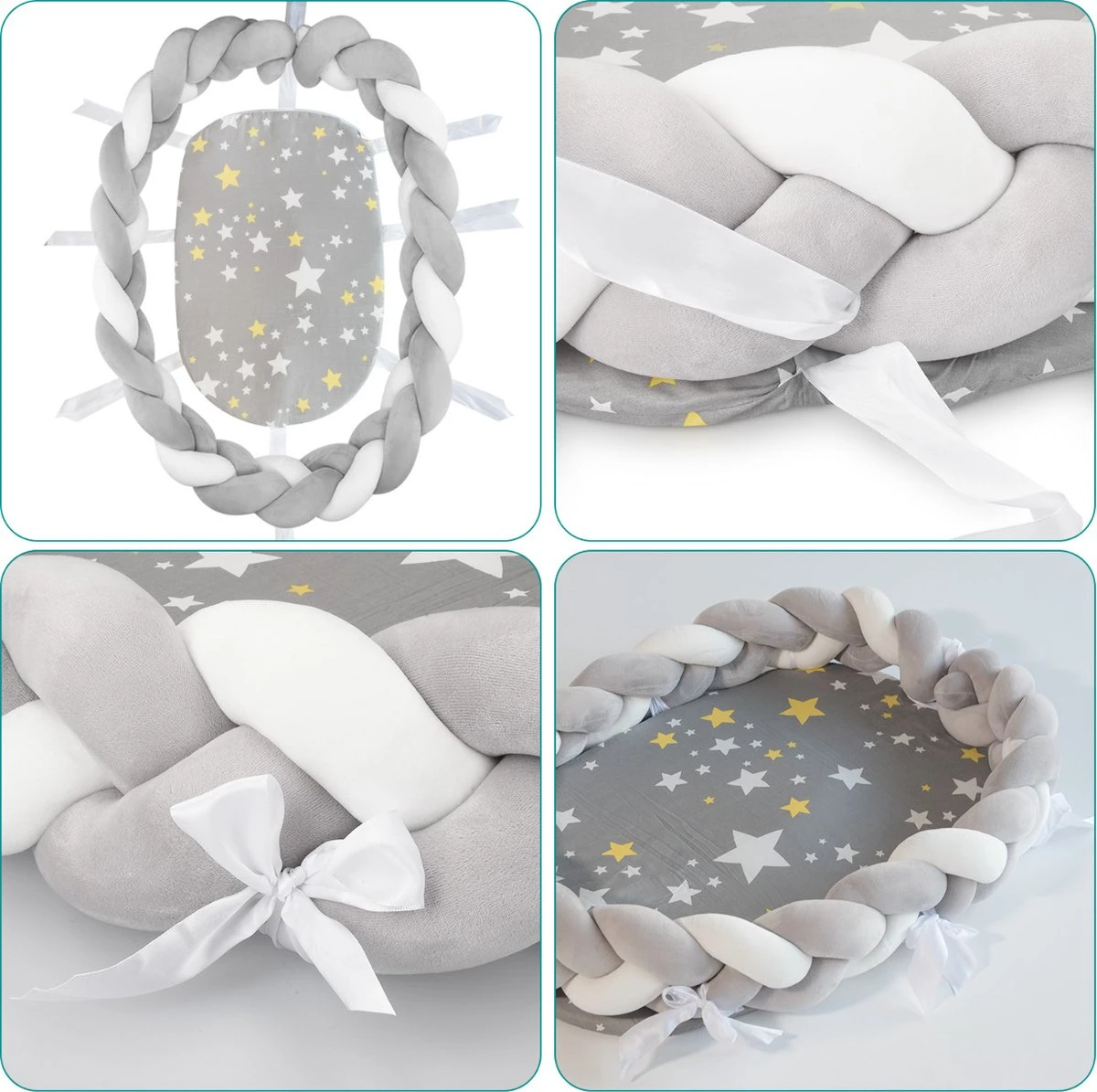 Navaris Babynestje Voor Baby's - Nestje Geweven Met Slaapmatje - Babynestje Met Bedrand Vlecht - Nestje Hoofdbeschermer - Babynestje Geweven 10 Navaris Babynestje Voor Baby's - Nestje Geweven Met Slaapmatje - Babynestje Met Bedrand Vlecht - Nestje Hoofdbeschermer - Babynestje Geweven - Afbeelding 8