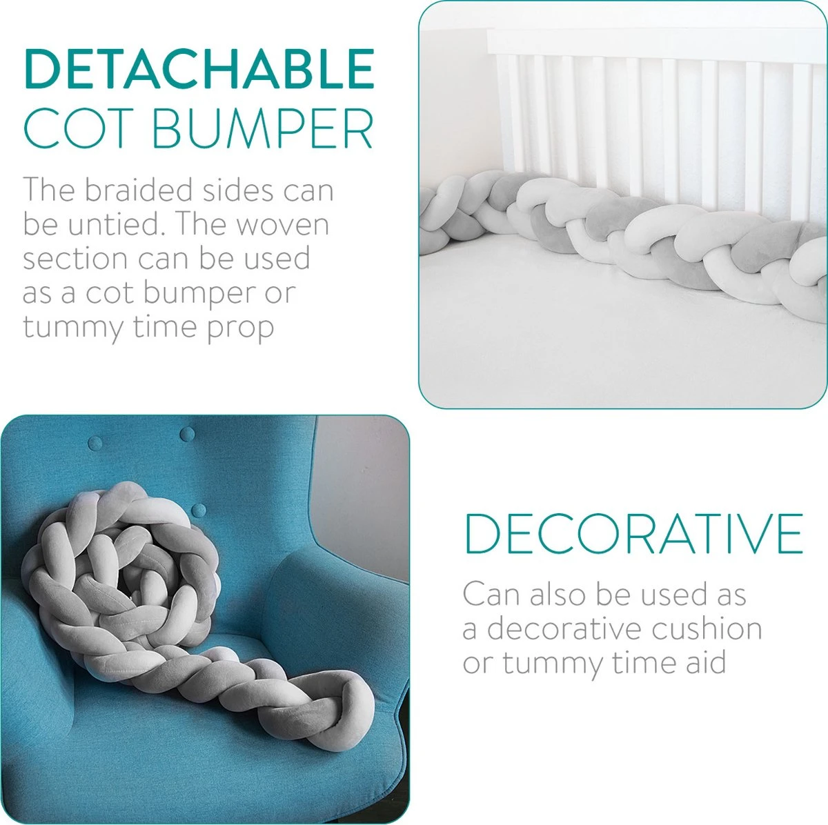 Navaris Babynestje Voor Baby's - Nestje Geweven Met Slaapmatje - Babynestje Met Bedrand Vlecht - Nestje Hoofdbeschermer - Babynestje Geweven 9 Navaris Babynestje Voor Baby's - Nestje Geweven Met Slaapmatje - Babynestje Met Bedrand Vlecht - Nestje Hoofdbeschermer - Babynestje Geweven - Afbeelding 7