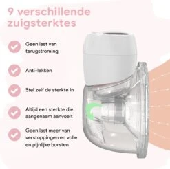 Oliva Babycare® Elektrische Borstkolf Handsfree - Draadloze Kolf - BPA-Vrij - Draagbaar Kolfapparaat - Luxe White & Baby Pink -Peuterpaleis Winkel 1200x1197 24