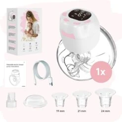 Oliva Babycare® Elektrische Borstkolf Handsfree - Draadloze Kolf - BPA-Vrij - Draagbaar Kolfapparaat - Luxe White & Baby Pink -Peuterpaleis Winkel 1200x1197 26