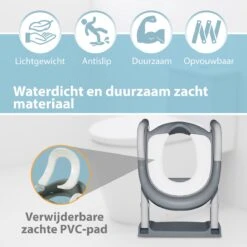 Merkloos Levlo Goods WC Verkleiner – WC Verkleiner Met Trapje – Toilettrainer – Verstelbaar – Incl. Handvaten - Grijs -Peuterpaleis Winkel 1200x1199 39