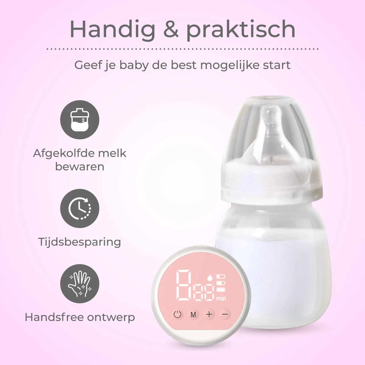 Nuvance - Draagbare Elektrische Borstkolf - Inclusief Melkfles - 180ml - Oplaadbaar - Handkolf - Kolfapparaten - Borstvoeding - 18 Standen - BPA Vrij 6 Nuvance - Draagbare Elektrische Borstkolf - Inclusief Melkfles - 180ml - Oplaadbaar - Handkolf - Kolfapparaten - Borstvoeding - 18 Standen - BPA Vrij - Afbeelding 4