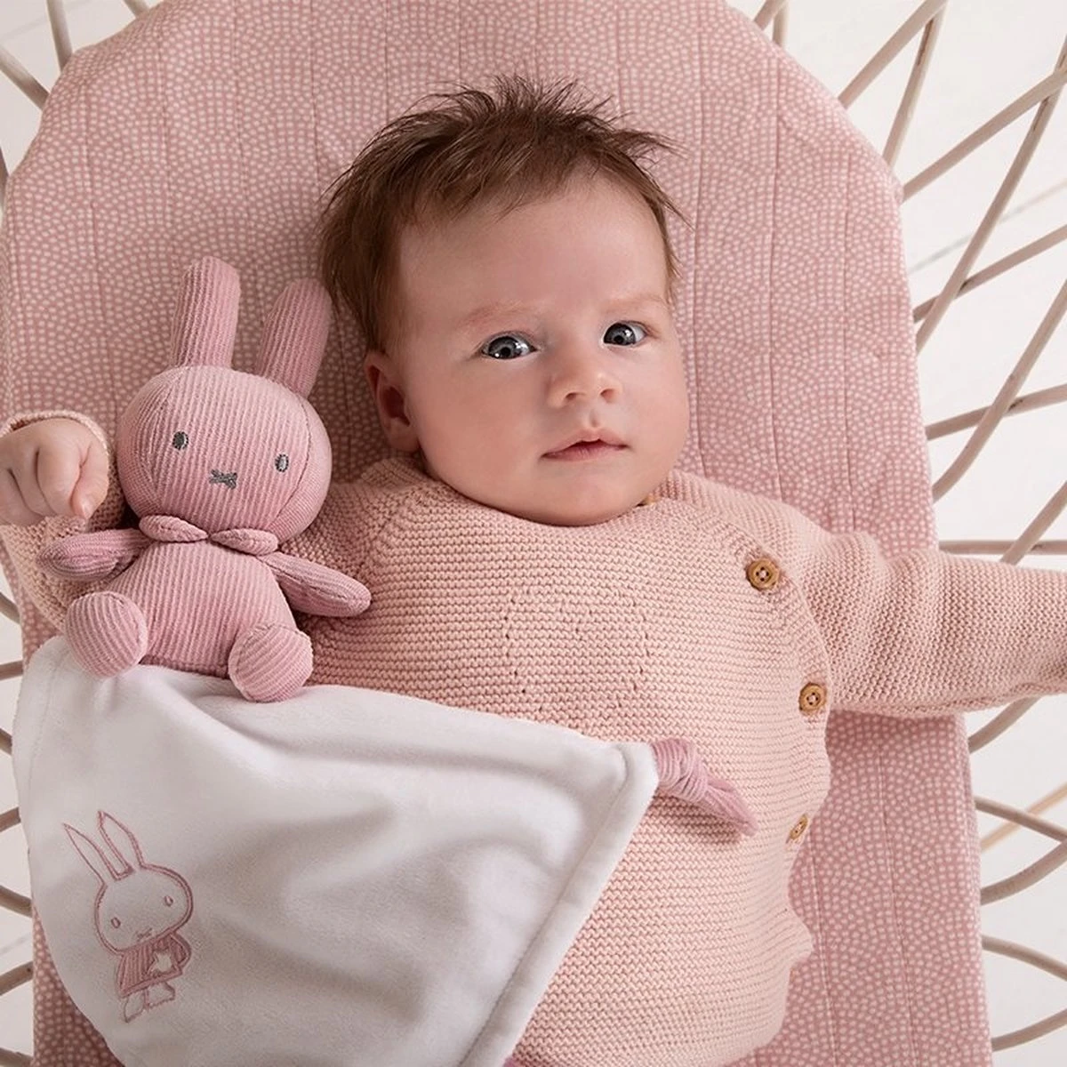Tiamo Collection Knuffeldoekje Nijntje - Pink Baby Rib 4 Tiamo Collection Knuffeldoekje Nijntje - Pink Baby Rib - Afbeelding 2