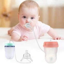 Biberoia® Handsfree – Babyfles – Switch De Fles – Anti Colic Baby Fles – Anti Reflux – Speen – Baby – Fles – Babyshower - Kraamcadeau – 250ML - Peach -Peuterpaleis Winkel 1200x1200 1356