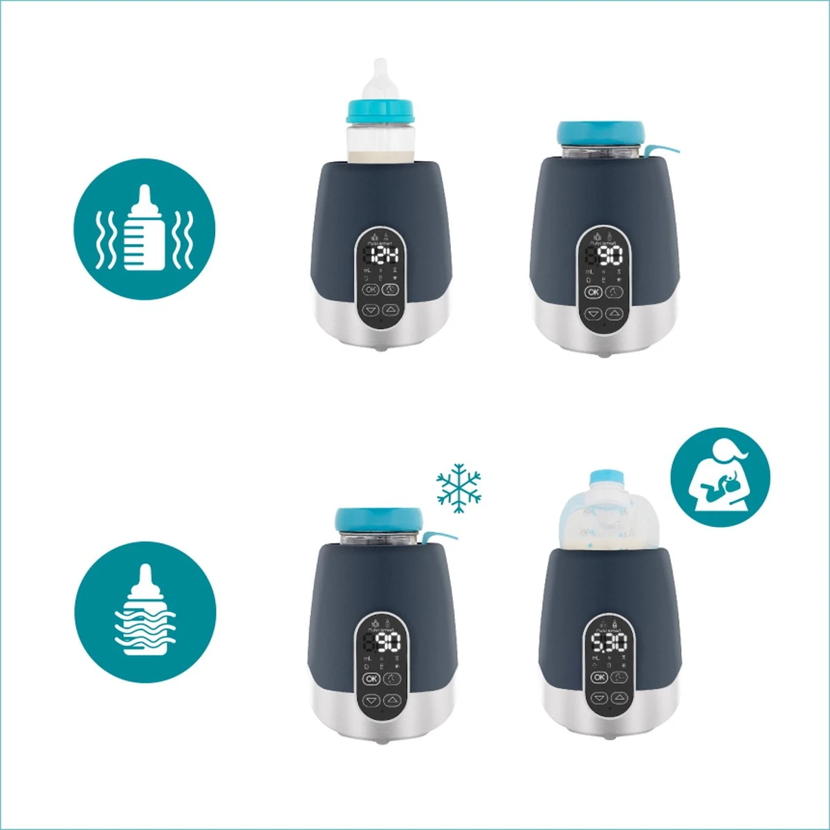 Babymoov Babyvoeding & Flessenverwarmer NutriSmart (Thuis & Auto) Blauw 7 Babymoov Babyvoeding & Flessenverwarmer NutriSmart (Thuis & Auto) Blauw - Afbeelding 5