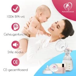 NurtureGoods Smart Dubbele Elektrische Borstkolf - Inclusief 2x180 Ml Babyfles, Kolfdagboek En Speen -Peuterpaleis Winkel 1200x1200 1466