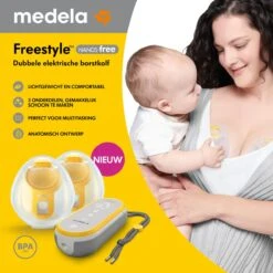 Medela Freestyle Hands-Free Borstkolf – Dubbele Elektrische Handsfree Borstkolf – Draagbaar - Transparant/Geel – Inclusief Oplaadbare Accu -Peuterpaleis Winkel 1200x1200 1477