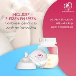 NurtureGoods Dual Efficient Borstkolf - Smart 3.0 - Vernieuwd 2023 Model - Draadloze Dubbele Elektrische Borstkolf - Oplaadbare Accu - Inclusief 2x180 Ml Babyfles, Kolfdagboek En Speen -Peuterpaleis Winkel 1200x1200 1544