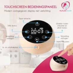 NurtureGoods Dual Efficient Borstkolf - Smart 3.0 - Vernieuwd 2023 Model - Draadloze Dubbele Elektrische Borstkolf - Oplaadbare Accu - Inclusief 2x180 Ml Babyfles, Kolfdagboek En Speen -Peuterpaleis Winkel 1200x1200 1548