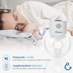 Kolvy® Max Draadloze Elektrische Borstkolf - Dubbel - Intelligente Kolfapparaten - Handsfree Breast Pump - USB Oplaadbaar - Professioneel - Incl. 3 Maten -Peuterpaleis Winkel 1200x1200 1549