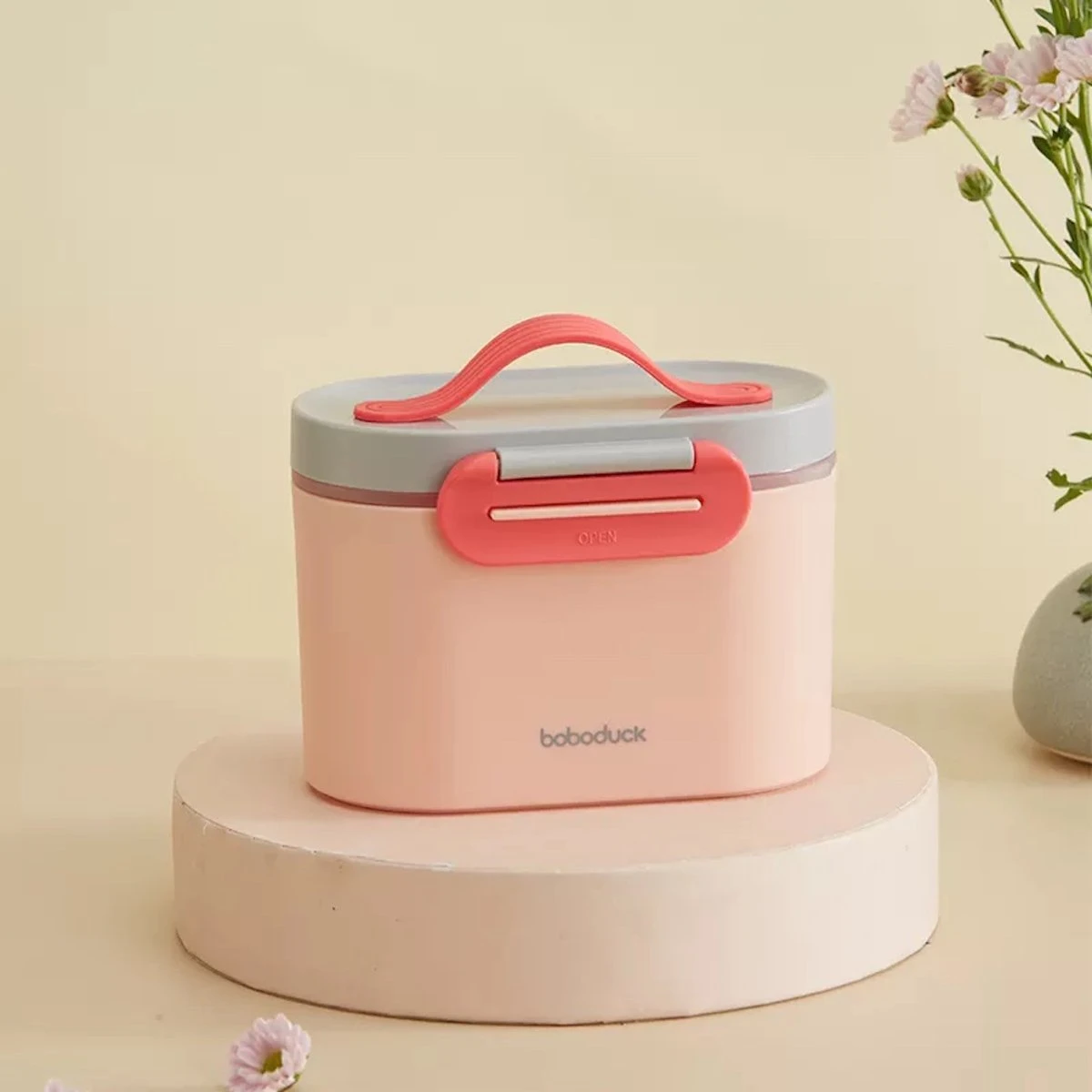 Without Lemon - Baby Melkpoeder Doseer Box - Reisbox - Opbergdoos Voor Voeding - Dispenser Met Schraper En Lepel - Roze - 400ml 3 Without Lemon - Baby Melkpoeder Doseer Box - Reisbox - Opbergdoos Voor Voeding - Dispenser Met Schraper En Lepel - Roze - 400ml