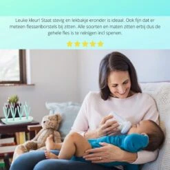 Flessen Droogrek Inclusief Borstelset - Afdruiprek Babyflessen Met Flessenborstels - Flessendroogrek Met Lekbak - Mint -Peuterpaleis Winkel 1200x1200 1580