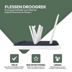 STACK Flessen Droogrek Met Flessenborstel | Zwart - Geschikt Voor Flessen En Doppen - Droogrek Voor Flessen - Baby Flessenrek - Afdruiprek Baby - Drying Rack - Babyfles Droogrek - Afdruiprek Fles Met Lekbak - Afdruiprek - Babyflessen - Flessenrek -Peuterpaleis Winkel 1200x1200 1588