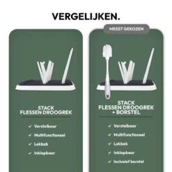 STACK Flessen Droogrek Met Flessenborstel | Zwart - Geschikt Voor Flessen En Doppen - Droogrek Voor Flessen - Baby Flessenrek - Afdruiprek Baby - Drying Rack - Babyfles Droogrek - Afdruiprek Fles Met Lekbak - Afdruiprek - Babyflessen - Flessenrek -Peuterpaleis Winkel 1200x1200 1590