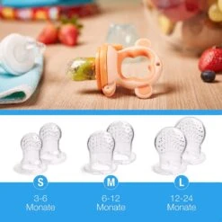 2 Fruitspenen Aap Voor Baby & Peuter + 6 Siliconen Spenen In 3 Maten - Veilig + BPA Vrij -2 Fruitspenen - Fopspeen Fruit Net Fruit Speen Baby Speen Fruit Groente Pap Babyvoeding -Peuterpaleis Winkel 1200x1200 1595