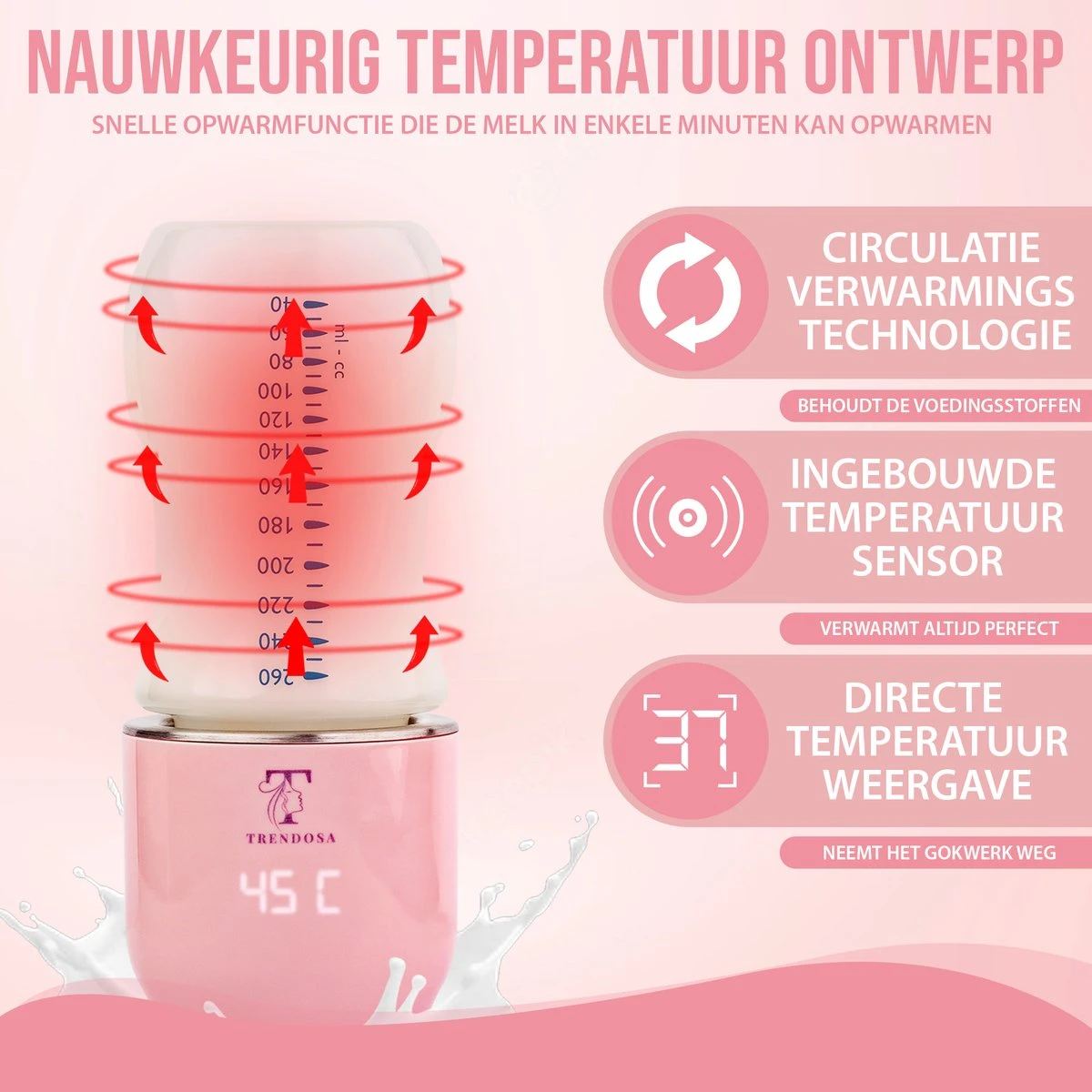 Trendosa Flessenwarmer Set - Draagbare Baby Flessenwarmer Voor Onderweg- Incl Speendoosje - Roze 5 Trendosa Flessenwarmer Set - Draagbare Baby Flessenwarmer Voor Onderweg- Incl Speendoosje - Roze - Afbeelding 3