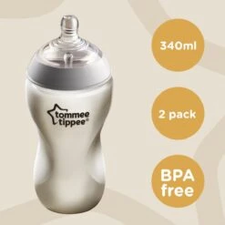 Tommee Tippee Closer To Nature - Baby Zuigflessen - Doorzichtig - 340ml - Pak Van 2 -Peuterpaleis Winkel 1200x1200 1724