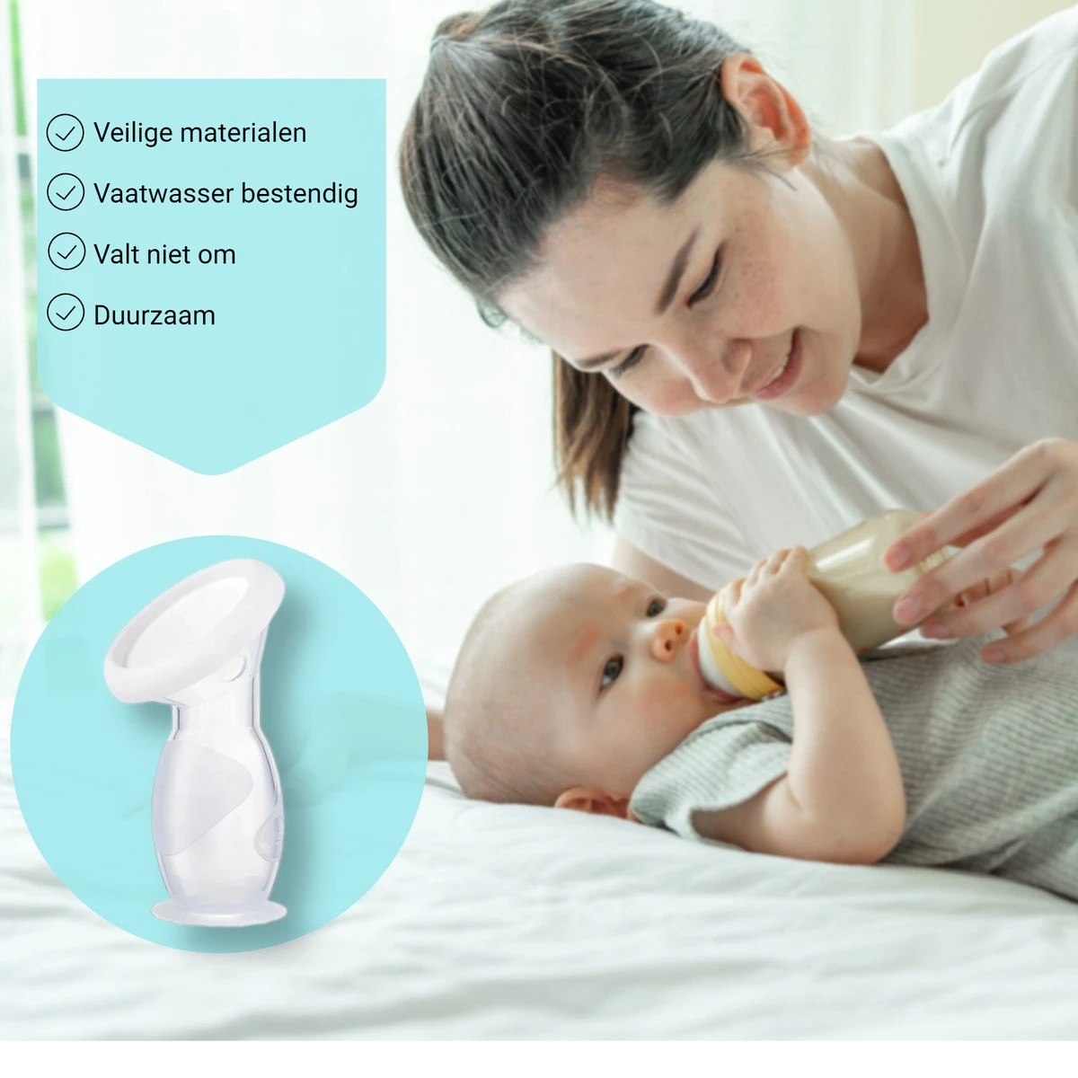 Inaya - Siliconen Borstkolf Handmatig - Handkolf – Stabiele Onderzijde - 90 ML – BPA Vrij 5 Inaya - Siliconen Borstkolf Handmatig - Handkolf – Stabiele Onderzijde - 90 ML – BPA Vrij - Afbeelding 3