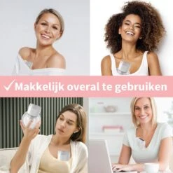 Elektrische Borstkolf - Belove - Draadloze Borstkolf - Oplaadbaar - Moedermelk - BPA-Vrij - 3 Modes - Handsfree - 2 Stuks - Roze -Peuterpaleis Winkel 1200x1200 1853