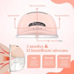 Evite Elektrische Draadloze Borstkolf – Handsfree & Draagbaar – BPA-Vrij – Dubbele Borstkolf – Met E-Book - Roze -Peuterpaleis Winkel 1200x1200 1862