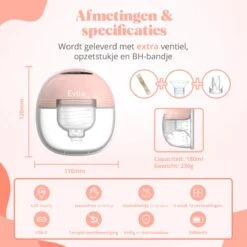 Evite Elektrische Draadloze Borstkolf – Handsfree & Draagbaar – BPA-Vrij – Dubbele Borstkolf – Met E-Book - Roze -Peuterpaleis Winkel 1200x1200 1868