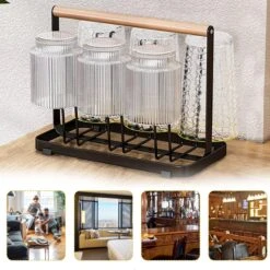 Flessenrek - Droogrek Babyfles - Flessen Rek Baby - Flessendroogrek - Afdruiprek - Afwasrek - Flessenrekje - Lekbak - Égouttoir - Zwart Met Houten Handvat - Vetalo -Peuterpaleis Winkel 1200x1200 1873