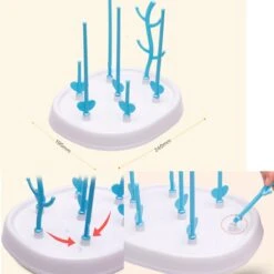 Merkloos Babyfles Droogrek - Flessen Droogrek - Afdruiprek Met Lekbak - Afwasrek - Baby Flesjes Droogrek - Flessenrek - Kraamcadeau - Baby Cadeau - Blauw -Peuterpaleis Winkel 1200x1200 1879
