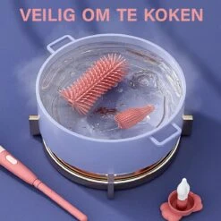 Baby Flessenborstel - Flessenreiniger - Flessenborstel Siliconen - Flesvoedingsaccessoires - BPA Vrij - Groen - 3 In 1 -Peuterpaleis Winkel 1200x1200 1908