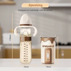 Twinky® Bottlewarmer GO – Draagbare Baby Flessenwarmer Voor Onderweg En Thuis – Incl. PPSU-Kwaliteit Babyflesje + Poederdoosje – USB-C Oplaadbaar -Peuterpaleis Winkel 1200x1200 1933