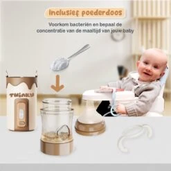 Twinky® Bottlewarmer GO – Draagbare Baby Flessenwarmer Voor Onderweg En Thuis – Incl. PPSU-Kwaliteit Babyflesje + Poederdoosje – USB-C Oplaadbaar -Peuterpaleis Winkel 1200x1200 1937