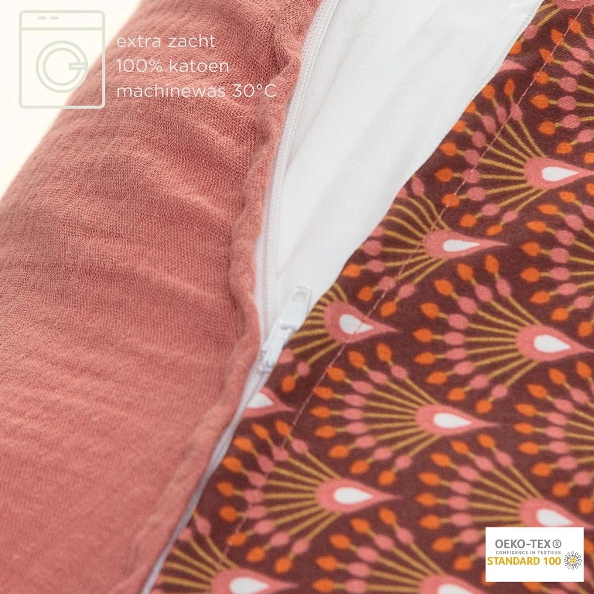 Snoozzz Voedingskussen Zwangerschapskussen Zijslaapkussen - Met Afneembare Hoes Van Katoen - 185 Cm - Ginza Marsala 4 Snoozzz Voedingskussen Zwangerschapskussen Zijslaapkussen - Met Afneembare Hoes Van Katoen - 185 Cm - Ginza Marsala - Afbeelding 2