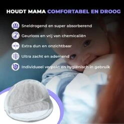 Mother's Gem Zoogcompressen 100 Stuks - Borstcompressen Wegwerp – Kraampakket Nursing Pads – Extra Dun En Onzichtbaar – Zoogkompressen Superabsorberend -Peuterpaleis Winkel 1200x1200 2132