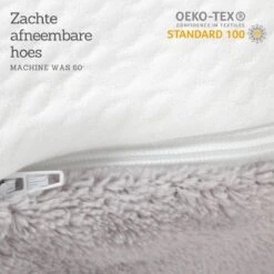 Snoozzz Voedingskussen Zwangerschapskussen Zijslaapkussen - Met Zachte Afneembare Hoes - 185 Cm - Teddy Grijs Wit -Peuterpaleis Winkel 1200x1200 2265