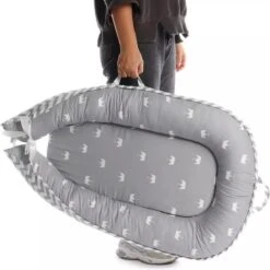 Buxibo Babynestje - Omkeerbare Babynest - Co-Sleeper/Bedbumper - Veilig Slapen - 88x53cm - Grijs -Peuterpaleis Winkel 1200x1200 2321