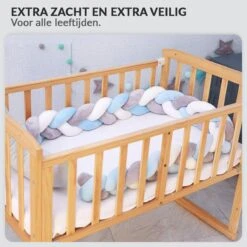 Buxibo Baby Bed Bumper - Baby Veiligheid/Hoofdbescherming/Bedbescherming - Multifunctionele Voedingskussen/Bedomrande/Boxomrander - 200CM - Blauw -Peuterpaleis Winkel 1200x1200 2385