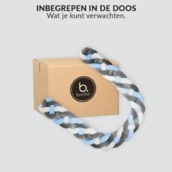 Buxibo Baby Bed Bumper - Baby Veiligheid/Hoofdbescherming/Bedbescherming - Multifunctionele Voedingskussen/Bedomrande/Boxomrander - 200CM - Blauw -Peuterpaleis Winkel 1200x1200 2388