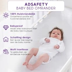 ADSafety - Baby Bed Omrander - Bedbumper - Hoofdbeschermer - Set Van 2 - 340x30cm & 160x30cm -Peuterpaleis Winkel 1200x1200 2624