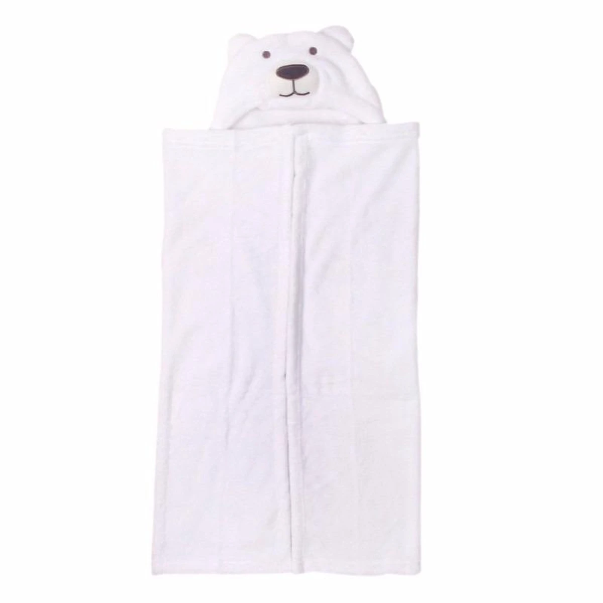 Merkloos Witte Beer Baby Badcape Met Capuchon - Wikkeldeken - Fleece Deken - Kraamcadeau 6 Merkloos Witte Beer Baby Badcape Met Capuchon - Wikkeldeken - Fleece Deken - Kraamcadeau - Afbeelding 4