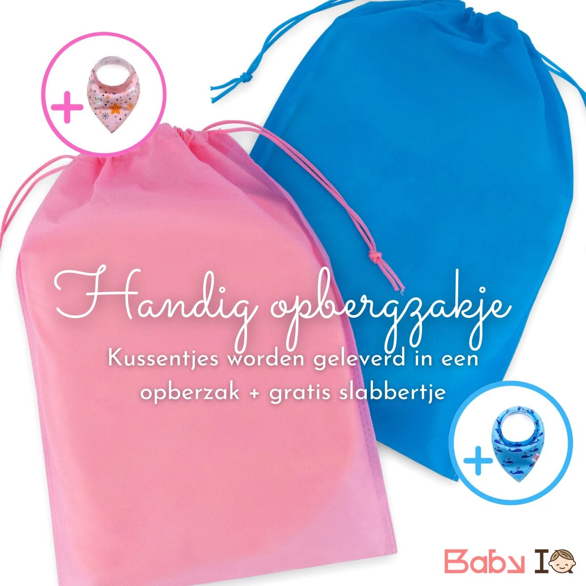 Baby IQ Orthopedisch Baby Hoofdkussen – Traagschuim – Tegen Plat Achterhoofd – Kraamcadeau –Roze – Incl Bandana Slabber 15 Baby IQ Orthopedisch Baby Hoofdkussen – Traagschuim – Tegen Plat Achterhoofd – Kraamcadeau –Roze – Incl Bandana Slabber - Afbeelding 13