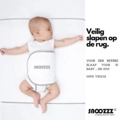Snoozzz Slaapwikkel Regular - Baby Slaaphulp - Voorkomt Voorkeurshouding - Geschikt Voor Wieg En Ledikant - 0+ Maanden - Wit/Grijs - 180 X 50 Cm -Peuterpaleis Winkel 1200x1200 2726