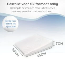 Reflux Kussen RECHT – Hellend Kussen – Matrasverhoger – Wigkussen – Zwangerschapskussen – Zijslaapkussen – Slaapkussen Baby – Voedingskussen – Hoofdkussen Baby – Anti Reflux – Verhogend Kussen Baby – Kraamcadeau – Cadeautip -Peuterpaleis Winkel 1200x1200 2737