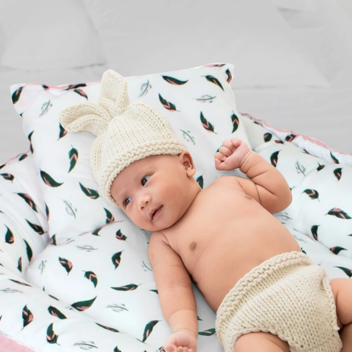 Hibaby Babynest - 90x57cm - Roze Met Printje - Inclusief Kussen 7 Hibaby Babynest - 90x57cm - Roze Met Printje - Inclusief Kussen - Afbeelding 5