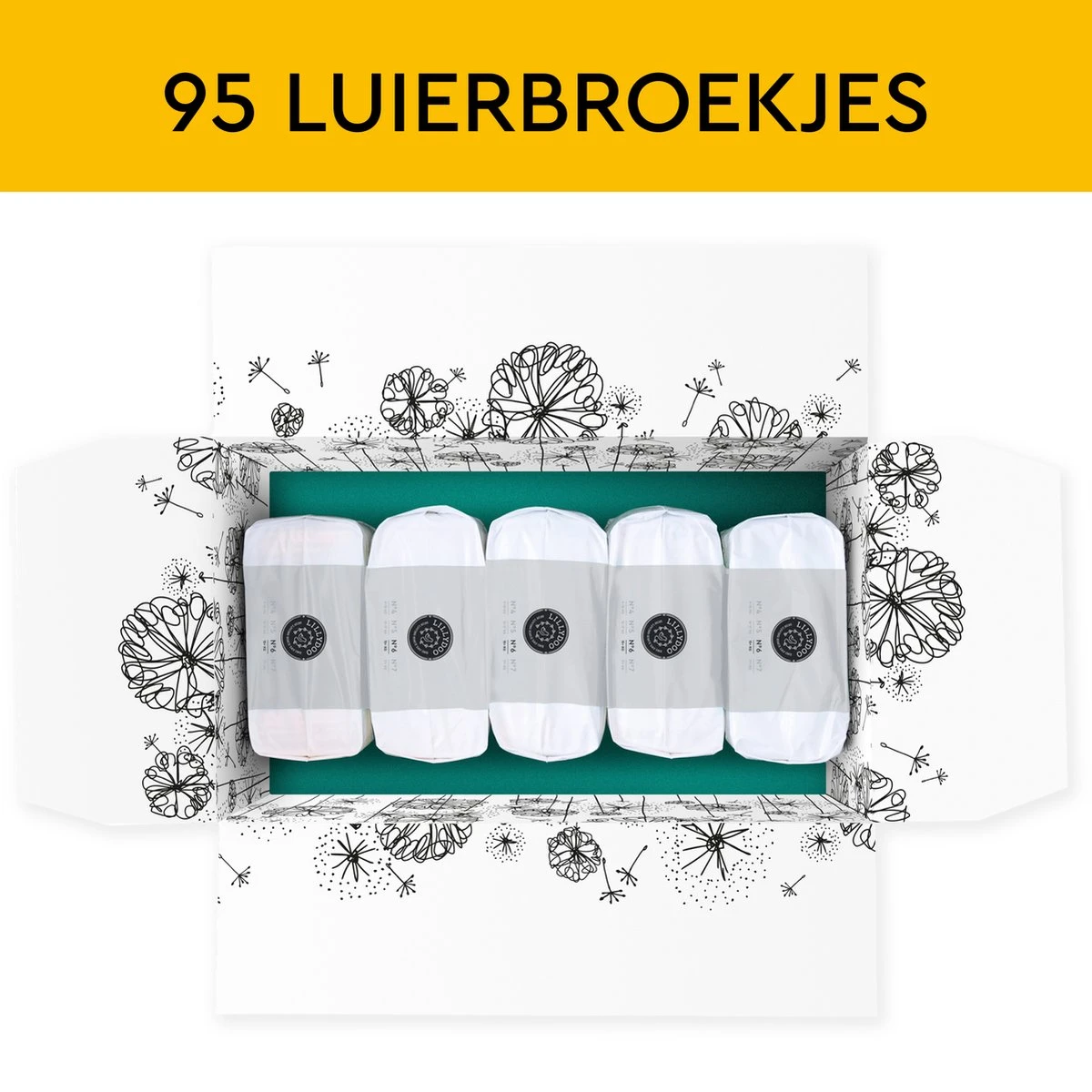 LILLYDOO Huidvriendelijke Luierbroekjes - Maat 6 (15+ Kg) - 95 Stuks - Maandbox 4 LILLYDOO Huidvriendelijke Luierbroekjes - Maat 6 (15+ Kg) - 95 Stuks - Maandbox - Afbeelding 2