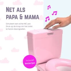 Casteleyn - Toilet Trainer - WC Potje - Plaspotje - Kinder Toilet - Met Geluid - Tot 21KG - Roze -Peuterpaleis Winkel 1200x1200 420