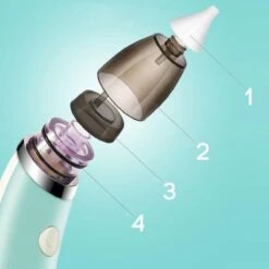 A&K Elektrische Oplaadbare Neuspeer Voor Baby En Kinderen - Inclusief Oplader, Handleiding En Batterijen - Hygiënische Neusreiniger - Baby Aspirator - Neuszuiger - Baby Neuspompje - Toetenveger - Snoetenpoetser - Mintgroen - Neusspoeler -Peuterpaleis Winkel 1200x1200 443