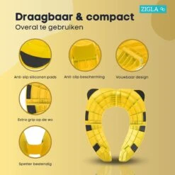 Zigla - WC Verkleiner - Kinder WC Bril - Opvouwbaar - Licht Ontwerp - Hygiënisch Voor Onderweg - WC Bril Voor Zindelijkheidstraining - Makkelijk Mee Te Nemen - Gratis Tasje Bijgeleverd - -Peuterpaleis Winkel 1200x1200 605