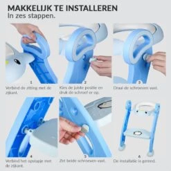 Buxibo Kinder WC Met Opstapje - WC Bril Kind - Kinderzitting WC - Toilet Verkleiner - Toilettrainer - Blauw -Peuterpaleis Winkel 1200x1200 635
